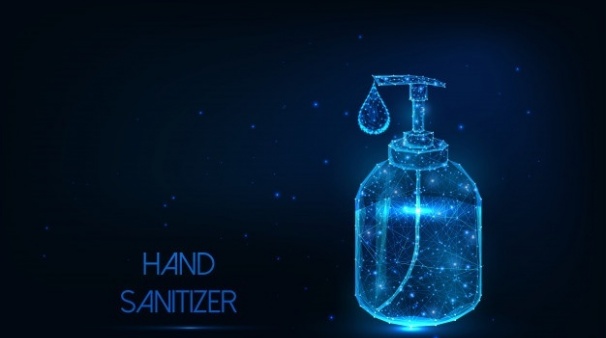 gallery/futuristic-glowing-hand-sanitizer-bottle-with-alcohol-gel-liquid-drop-dark-blue-background_67515-930